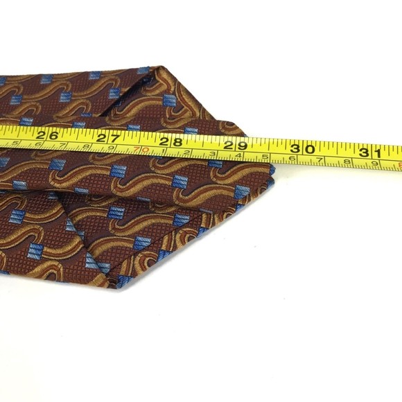 Jos. A. Bank Signature Collection Brown Blue Squares Elegant Office Tie Necktie - Picture 8 of 8